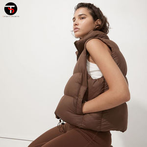 OEM logotipo personalizado ropa de moda de invierno de algodón gran oferta ropa exterior cremallera transpirable sin mangas mujeres Chaleco de burbujas - Product Image 2