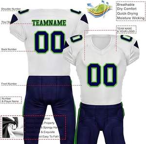 Uniforme de fútbol americano de alto rendimiento, conjunto personalizado, sublimación completa, calidad duradera, lo mejor para equipos de clubes escolares - Product Image 2