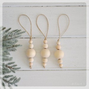 Adornos de borlas de cuentas de madera, decoración boho, cuerda de algodón natural hecha a mano, encanto rústico, estilo de granja, guirnalda colgante de pared, vacaciones - Product Image 2