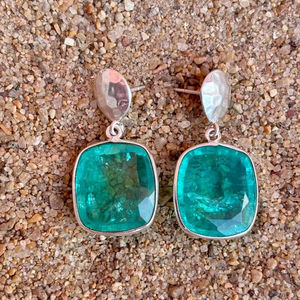 925 Sterling Silver Paraiba Tourmaline <b>Handmade</b> 925 Sterling Silver <b>Earring</b> Beautiful Women <b>Earring</b> . - Product Image 1