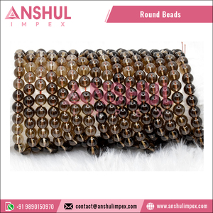 Anshul Impex-Cuentas de piedras preciosas naturales 100%, bolas de 14mm de cuarzo ahumado, redondas y sueltas - Product Image 6