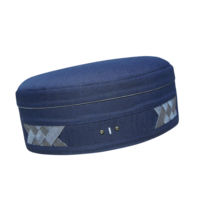 Chapeau de prière musulman Raees Kufi avec logo personnalisé, en polyester et coton, accessoires modestes, léger, fait main, couvre-chef islamique pour hommes