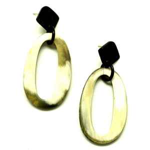 Pendientes de tuerca de cuerno de búfalo hechos a mano de alta calidad Diseño redondo y cuadrado vintage Venta caliente para ocasiones de boda - Product Image 4