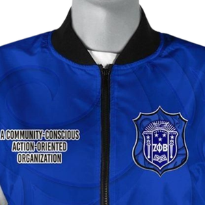 Chaqueta de Satén Premium Azul y Blanca de la Hermandad Femenina Zeta Phi Beta 1920, Ropa Griega, Bordado con el Escudo ZPB, Ropa Universitaria - Product Image 6