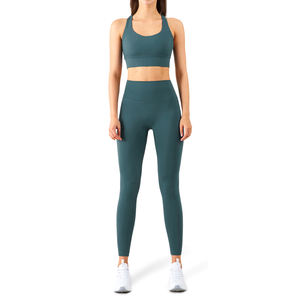 Ensemble de yoga 2 pièces pour femme, vêtements de sport actifs, respirant, motif uni, tenue de sport de qualité supérieure 2026 - Product Image 2