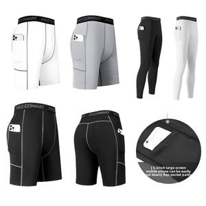 Compression Sports <b>Shorts</b> Men <b>Gym</b> Workout Running <b>Shorts</b> <b>with</b> <b>Phone</b> <b>Pocket</b> Quick Dry Fabric OEM Custom Logo Supplier - Product Image 6