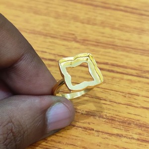 Anillo abierto de copa de bisel de ajuste en blanco de hoja de trébol chapada en oro de plata de ley de buena calidad para joyería DIY de piedra de 3x3mm a 40x40mm - Product Image 1