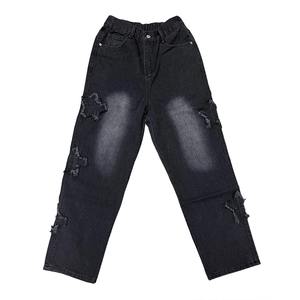 Nuevos Jeans Casuales Rectos de Estilo Gótico para Hombre, Bordado de Estrellas, Pierna Ancha, Corte Holgado, Moda Hip-hop, Ropa Urbana Juvenil, Pantalones Vaqueros - Product Image 1
