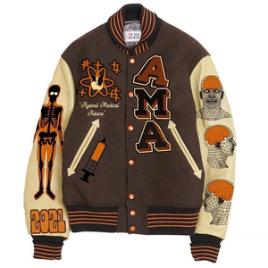 Venta caliente Varsity Jacket Logotipo personalizado Tela de moda Bordado Béisbol Botones Chaqueta para hombres Varsity Chaquetas Ropa de invierno - Product Image 6