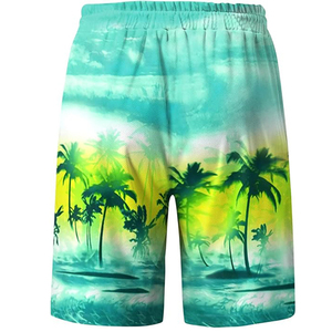 Shorts de plage formels unisexes d'été, motif uni, extensibles, maillot de bain, teinture unie, séchage rapide, respirant, toile polyester/coton - Product Image 6