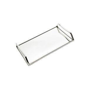 Modern Rectangular Vanity <b>Tray</b> <b>Mirror</b> Storage <b>Tray</b> With <b>Gold</b> Concave Handles Elegant Stainless Steel Decorative For Home & Hotel - Product Image 6