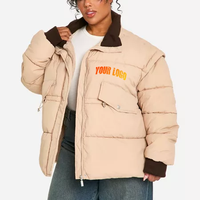 Sexy Damen Wendbare Wasserdichte Crop-Pufferjacke Premium-Qualitätsmaterial Übergroße Lässige Winterkollektion