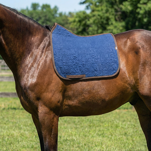 Manta de Silla de Doma Acolchada Azul Rey con Patrón Barroco, Forro de Malla, Relleno de Algodón y Espuma para Montar a Caballo y Entrenar - Product Image 2