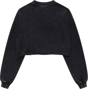 2025 Women's Long Sleeve <b>Cropped</b> <b>Zip</b>-<b>Up</b> <b>Hoodie</b> Breathable Fleece Lined Winter Spring Custom Front 100% Cotton - Product Image 4