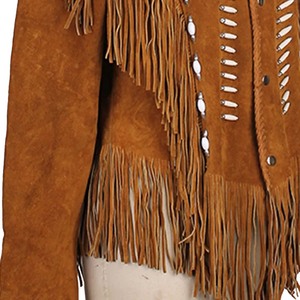 100% Original élégant Cowboy veste en cuir hommes haute rue Style occidental col montant fermeture éclair hiver OEM Service disponible - Product Image 3