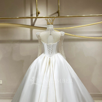 Robes de mariée Jancember JFH98 Classic High Neck Satin Vestidos De Novia
