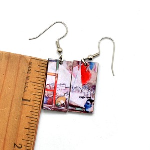 Boucles d'oreilles en résine faites à la main pour femmes bijoux de déclaration légers boucles d'oreilles en résine florale avec de vraies fleurs séchées à l'intérieur - Product Image 5