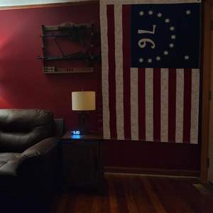 Drapeau américain vintage USA TOP FLAGSINC 76 Bennington 3x5 pieds en coton, robuste, effet vieilli, taché de thé, 1776, pour le 4 juillet - Product Image 1