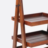 Organisateur en bois pliable de qualité supérieure marron 2023/Double plateau avec plateaux en bois en forme de rectangle à vendre
