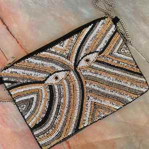 Pochette en pierre DIMAND design faite à la main Pochette en perles de résine à chaîne pour femmes et filles Mariage et fête d'Inde - Product Image 5