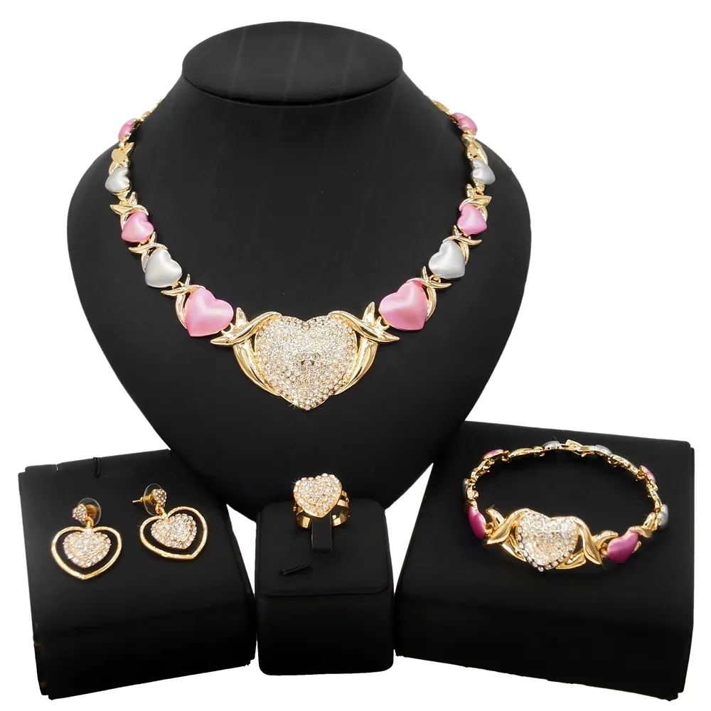 Zhuerrui XOXO Plating Jewelry Women Jewelry Set High Quality 18k Gold Fashion Gift Rings Party X0161