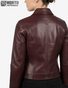 Veste en cuir mode pour femmes veste de porte extérieure en cuir véritable imperméable pour l'hiver dans toutes les tailles veste en cuir personnalisée dames - Product Image 3