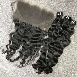 Ensemble complet d'extensions de cheveux vierges naturelles 13x4/13x6 pour HD Bundles Double trame tissage à la machine VQ cheveux Jessica 315 - Product Image 4