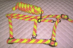 Licol de cheval en nylon/PP bicolore Style de selle occidentale de haute qualité avec motifs assortis Corde de plomb et collier de tête de cheval - Product Image 2