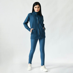 Women's High-Stretch Two-Piece <b>Athletic</b> Tracksuit Set 100% Cotton Breathable Eco-Friendly Fleece Reversible Hip-Hop Winter 220g - Product Image 5