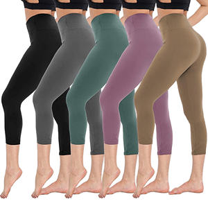 Outwork GYM Leggings Capri taille haute pour femmes pantalon de Yoga LOGO personnalisé avec motif de fille solide fermeture à la taille élastique longueur au genou - Product Image 2