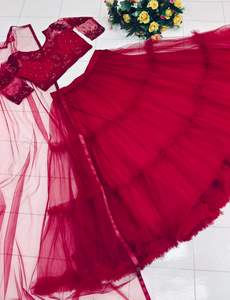 Lehenga Choli – vêtements de fête en coton, dernière collection de styliste, tendance, meilleure qualité, broderie séquentielle, travail, 2022 - Product Image 6