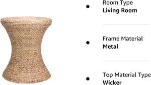 Mesa de centro de mimbre de jacinto de agua tejido a mano Natural de diseño moderno de alta calidad muebles de sala de estar hechos a mano personalizados - Product Image 4