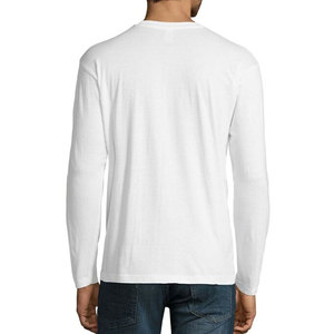 Camiseta de Manga Larga para Hombre, Cuello Redondo, Jersey Ligero de Primera Calidad, Color Blanco Lavado - Product Image 4