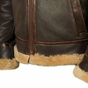 Men's Customized Genuine Leather Zipper Breathable Stand Fur-Lined Sheep <b>Skin</b> Motorcycle Jacket Plus Size Casual Thick Winter - Product Image 5