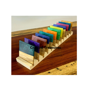 Dessous de verre à thé au design attrayant Tapis et tampons en bois et résine avec support à l'aspect unique Ensembles de dessous de verre à vin pour thé et café Petit-déjeuner utilisé - Product Image 4