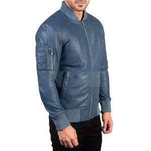 Veste en cuir de couleur personnalisée de haute qualité pour hommes vêtements d'hiver avec style décontracté - Product Image 4