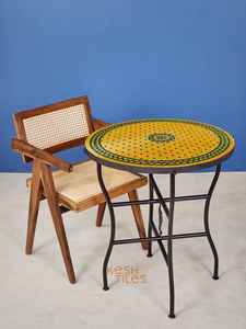 Table d'appoint en mosaïque éblouissante: Art irisé-Table basse bleue-Table d'appoint-Décor de salon-Cadeau - Product Image 4