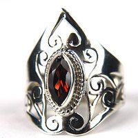 Granat Silber Ringe Großhandel 925 Silber hand gefertigten Schmuck Ewigkeit Vermeil Luxuriöses Geschenk S925 Sterling Silber Frauen Ring