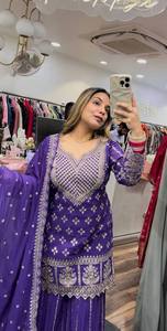 ชุดเดรสสีม่วงสวยงามพร้อมชุดเดรสใส่ออกงานปาร์ตี้ดีไซน์ใหม่ - Product Image 6