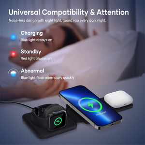 Nhà cung cấp cho amazons <span class=keywords><strong>3</strong></span> trong 1 từ có thể gập lại sạc không dây gấp Trạm Sạc không dây cargadores inalambricos - Product Image 3