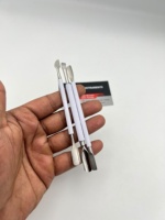 Pousse-cuticules double face réutilisable en métal blanc de qualité supérieure pour manucure et pédicure, outil de nettoyage des ongles et des cuticules, kit d'art des ongles