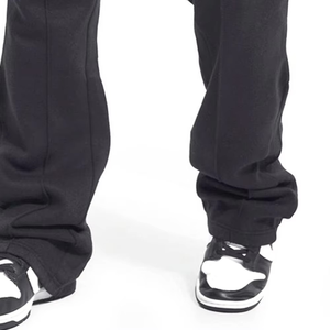 Pantalones de chándal acampanados formales de alta calidad con patrón y color personalizados OEM para hombre, pantalones acampanados apilados con cintura elástica media para hombre - Product Image 6