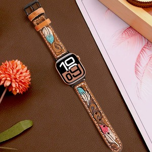 Correa de reloj de repuesto de grano superior de piel de vaca, accesorios de vaquero de 20mm, moda occidental, fabricante personalizado - Product Image 2