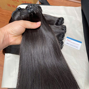 Paquetes de cabello humano vietnamita crudo al por mayor sin derramamiento sin enredos extensiones de cabello virgen de trama dibujada Doble - Product Image 2
