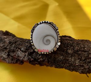 Anillo fino clásico de Plata de Ley 925 con piedra preciosa de concha de Shiva para compromiso de boda o regalo de fiesta joyería al por mayor - Product Image 2