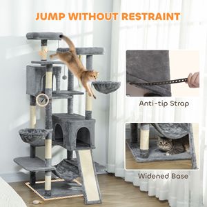 Arbre à chat personnalisable avec design en bois écologique et en peluche pour une utilisation en intérieur et en extérieur, tout neuf - Product Image 3