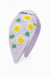 Accesorio para el cabello bordado con fuegos artificiales vibrantes azules para mujeres y niñas, tocados de fiesta de Festival de tela con cuentas para eventos especiales - Product Image 4