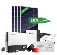 Paquet complet 3Kw 5Kw 6Kw Système d'onduleur solaire hybride Onduleur Growatt Batterie au lithium Stockage deye Énergie solaire Ener renouvelable