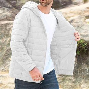 Vestes matelassées à bulles d'hiver personnalisées avec logo pour hommes, col montant, OEM, impression personnalisée, extérieur - Product Image 3