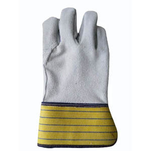 Gants de travail en cuir de qualité supérieure avec dos en toile pour une durabilité robuste dans l'exploitation d'équipements lourds et la manutention en entrepôt - Product Image 1